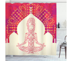 Mandala Meditation Girl Shower Curtain
