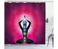 Maroon Yoga Meditation Shower Curtain