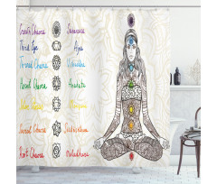 Sketch Yoga Posed Girl Shower Curtain
