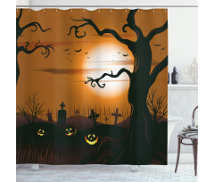 Scary Cemetery Shower Curtain