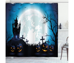 Moon Pumpkins Shower Curtain