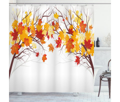Cartoon Maple Autumn Tree Shower Curtain
