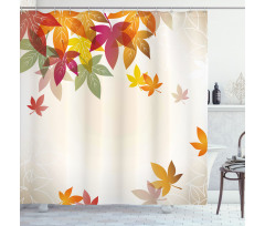 Maple Leaves Pastel Art Shower Curtain