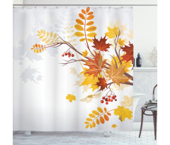 Autumn Themed Faded Leaves Shower Curtain