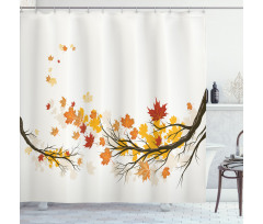 Seasonal Tree Branches Autumn Shower Curtain