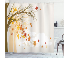 Pastel Colored Autumn Trees Shower Curtain