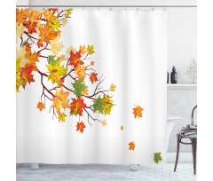 Autumn Foliage Maple Leaf Shower Curtain