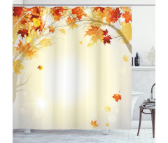 Autumn Leaves and Tree Shower Curtain