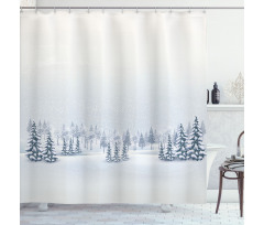 Foggy Weather Trees Shower Curtain