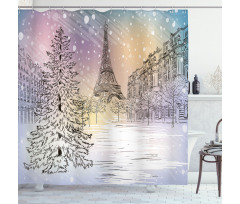 Winter Day at Paris Shower Curtain