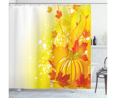 Pumpkin Fall Leaves Shower Curtain