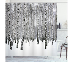 Snowy Forest Photo Woodland Shower Curtain