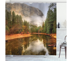 River in Morning View Shower Curtain