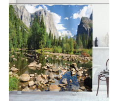 Yosemite Forest River Shower Curtain