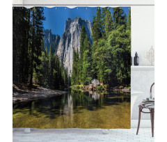 Granite Cliff River Shower Curtain