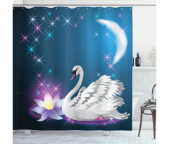 Magic Lily White Swan Shower Curtain