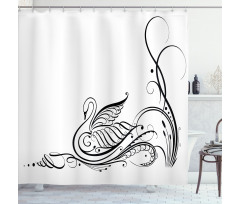 Black Swan in River Shower Curtain