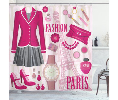 Fashion in Paris Dresses Shower Curtain