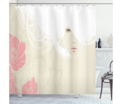 Flowers Romance Bridal Shower Curtain