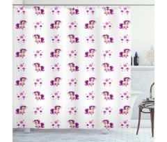 Horse Little Pony Unicorn Shower Curtain