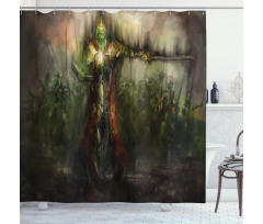 Ghost King in Field Shower Curtain
