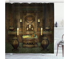 Altar Pentagram Candles Shower Curtain