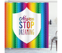 Rainbow Words Shower Curtain