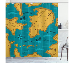 Cartoon Adventure Boats Shower Curtain