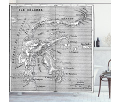 French Map Island Shower Curtain