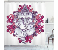 Elephant Eastern Style Shower Curtain