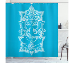Old Elephant Figure Graphic Shower Curtain