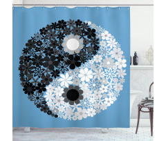 Tao Sign Floral Shower Curtain