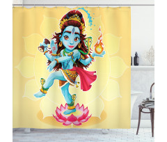 Cartoon Eastern Figure Shower Curtain