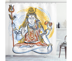 Grungy Style Meditation Shower Curtain