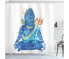 Watercolors Moon Peace Shower Curtain