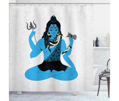 Mystic Figure in Yoga Pose Shower Curtain