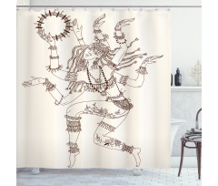 Dancing Eastern Ethnic Shower Curtain