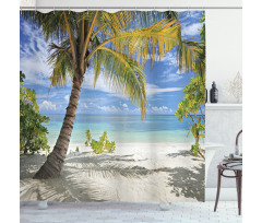 Palm Trees Coastline Shower Curtain