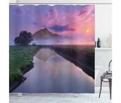 Misty Sunrise Sunnny Sky Shower Curtain