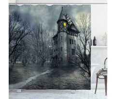 Gothic Haunted House Shower Curtain
