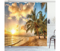 Exotic Sandy Beach Shower Curtain
