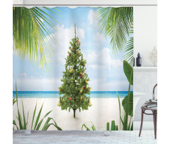 Holiday Party Tree Shower Curtain