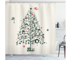 Tree and Fairies Shower Curtain