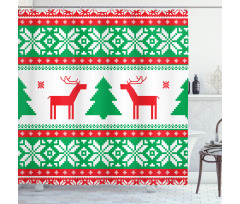 Holiday Season Deer Shower Curtain