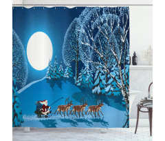 Santa Winter Forest Shower Curtain