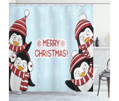 Penguins Kids Shower Curtain