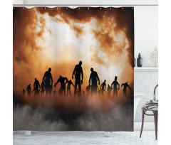 Zombies Misty Shower Curtain