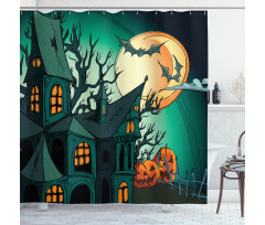 Halloween Haunted Castle Shower Curtain