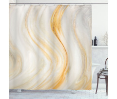 Wavy Marble Effect Shower Curtain