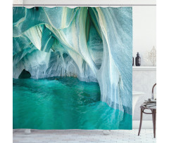 Marble Caves Lake Shower Curtain